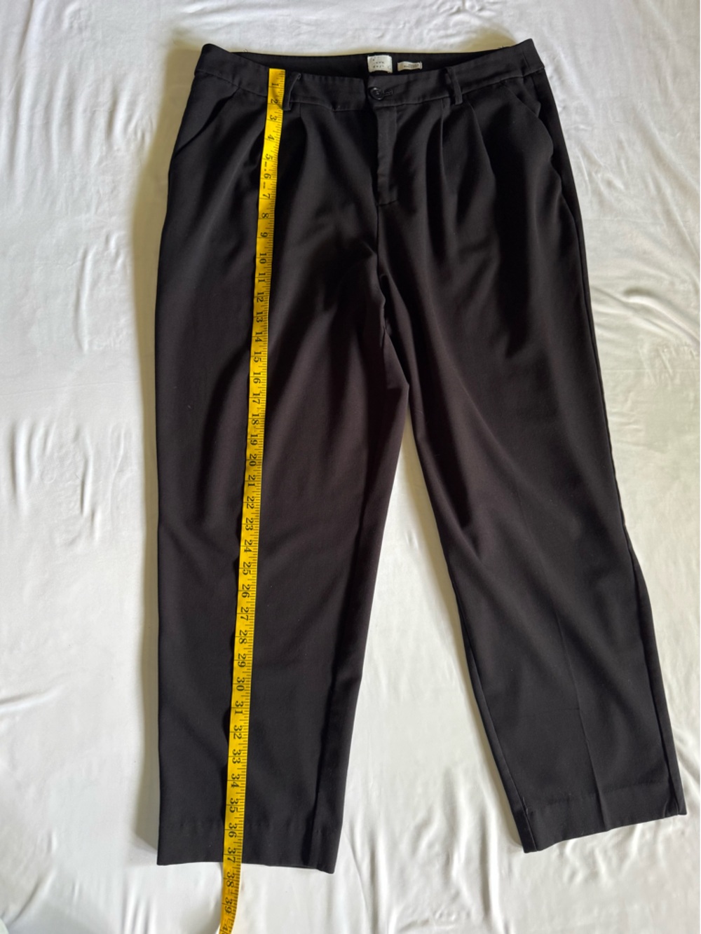A New Day Black Tapered Dress Pants Size 14 Work Office Career Stretch Ankle - Picture 4 of 6